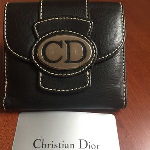 Christian Dior black leather wallet